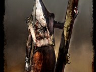 Pyramid Head - Белый охотник (2013) | Иллюстрация для японской кампании Silent Hill: Book Of Memories. Шариковая ручка, Photoshop.