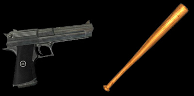 Пистолет M1911 и бейсбольная бита в Silent Hill: Downpour