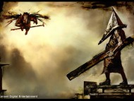 Pyramid Head - Белый охотник (2007) | Иллюстрация для обложки и буклета к саундтреку Silent Hill: Origins/Zero. Шариковая ручка, Photoshop.