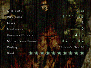 Экран рейтинга Silent Hill 4: The Room